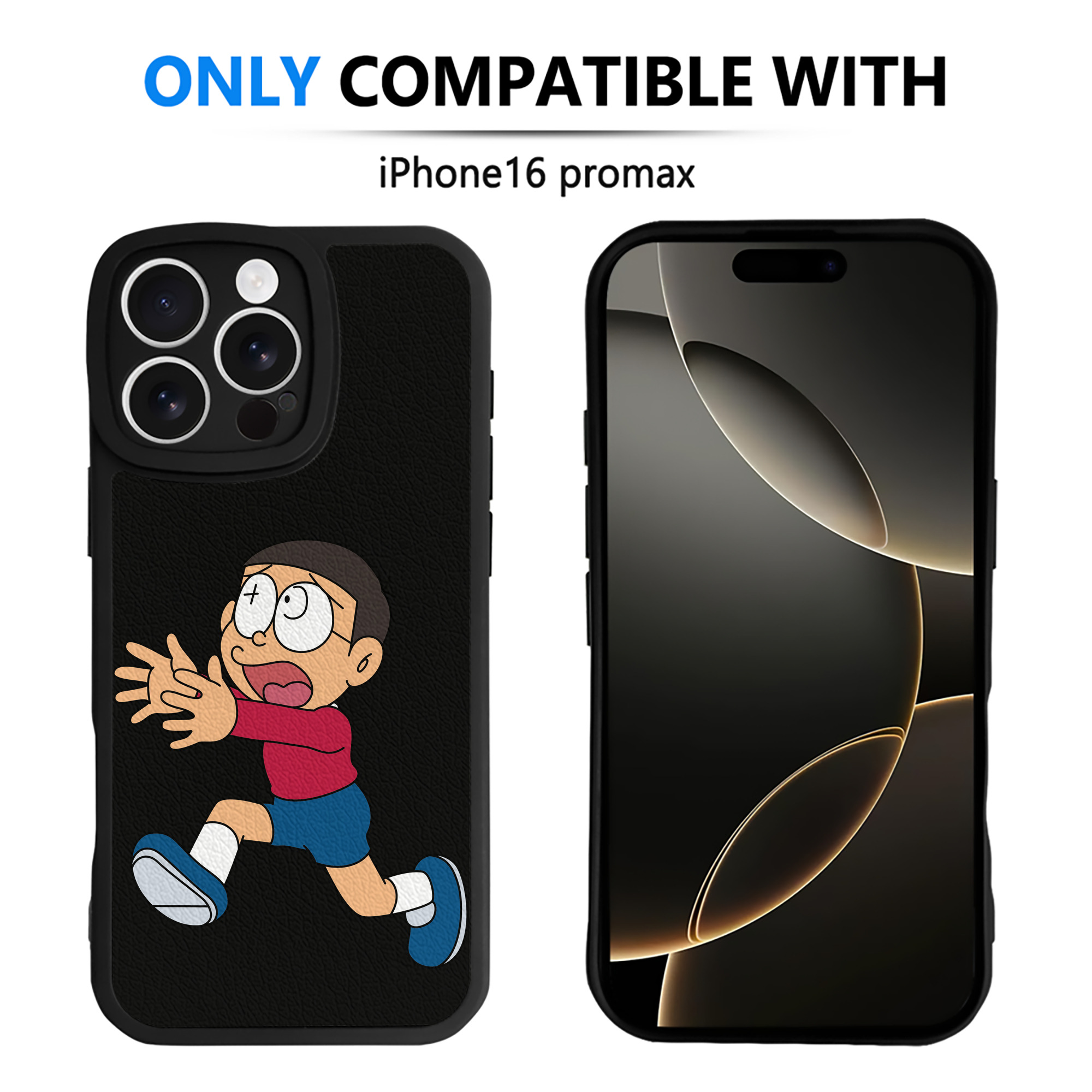 （画像用） ドラえもん 野比 のび太 Doraemon Nobita Nobi 【iPhone 16シリーズ対応】シリコンスマホケース（レザー調） 材質：シリコン